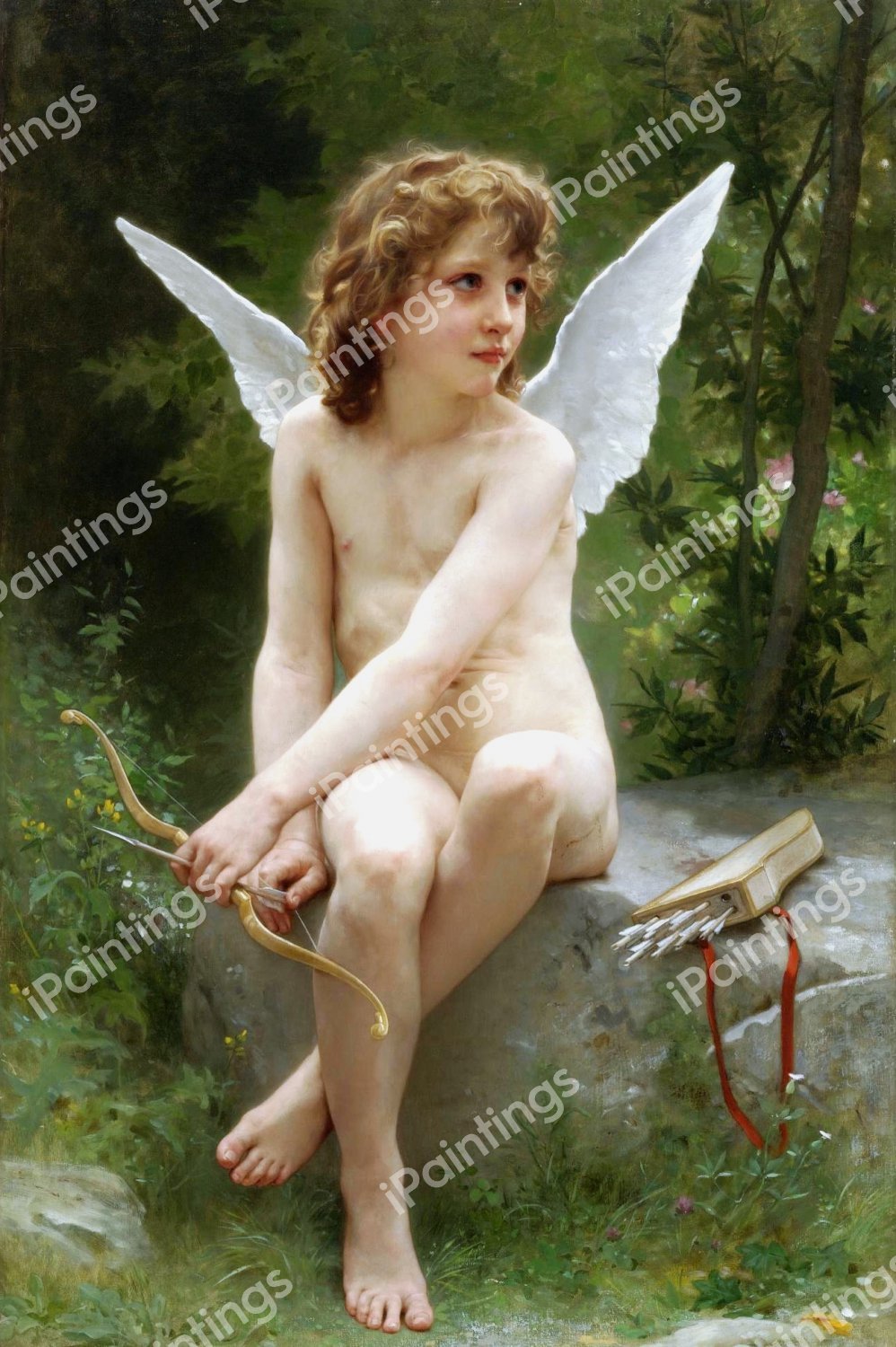 On the Lookout. The painting by William-Adolphe Bouguereau