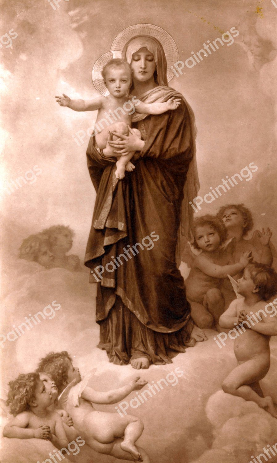 Our Lady of the Angels. The painting by William-Adolphe Bouguereau