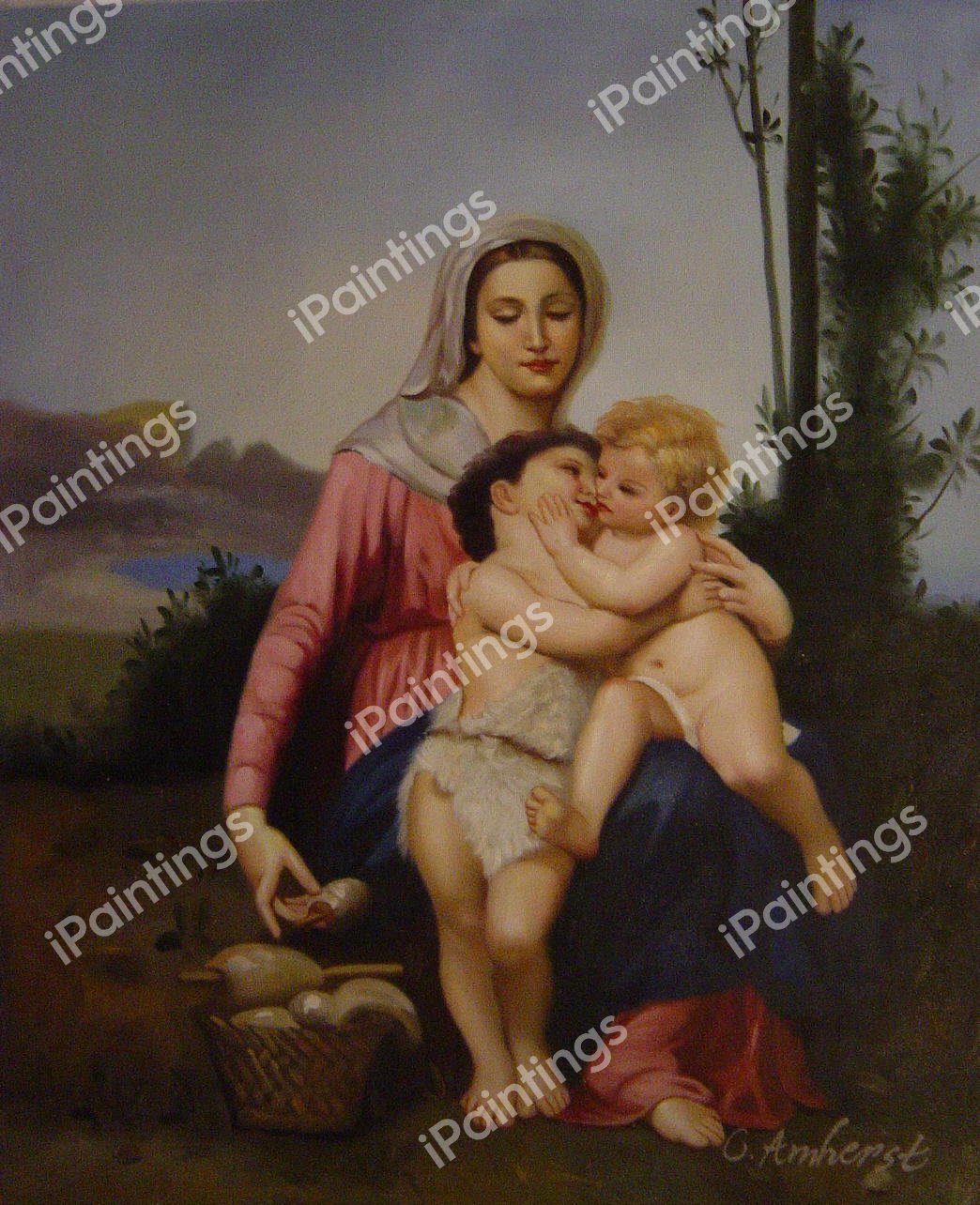 Sainte Famille (The Holy Family). The painting by William-Adolphe Bouguereau