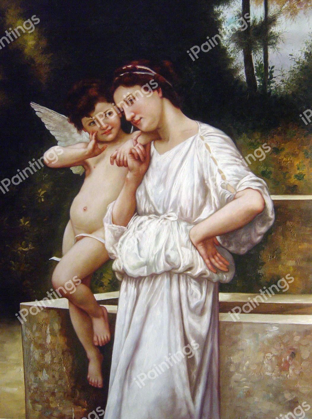 Secrets de L'Amour. The painting by William-Adolphe Bouguereau