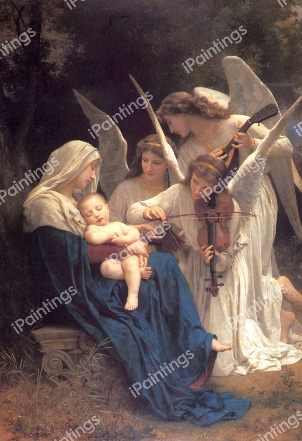 Song of the Angels. The painting by William-Adolphe Bouguereau