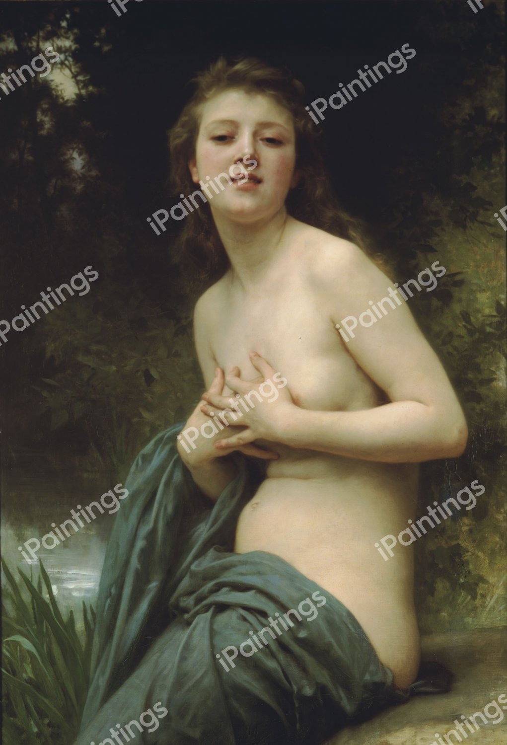 Spring Breeze. The painting by William-Adolphe Bouguereau