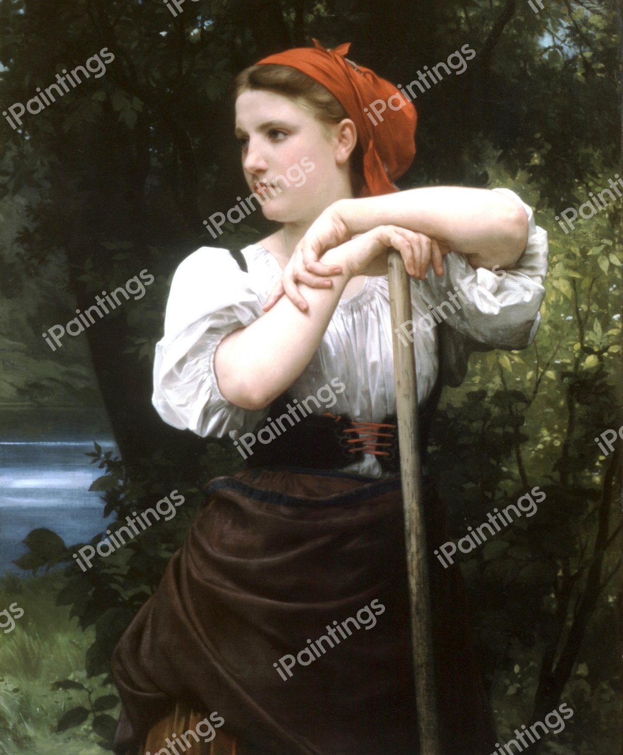 The Haymaker (Faneuse). The painting by William-Adolphe Bouguereau