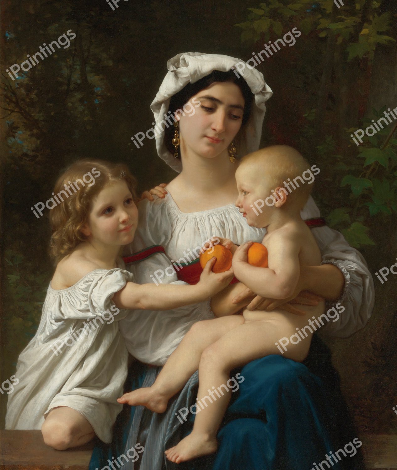 The Oranges. The painting by William-Adolphe Bouguereau