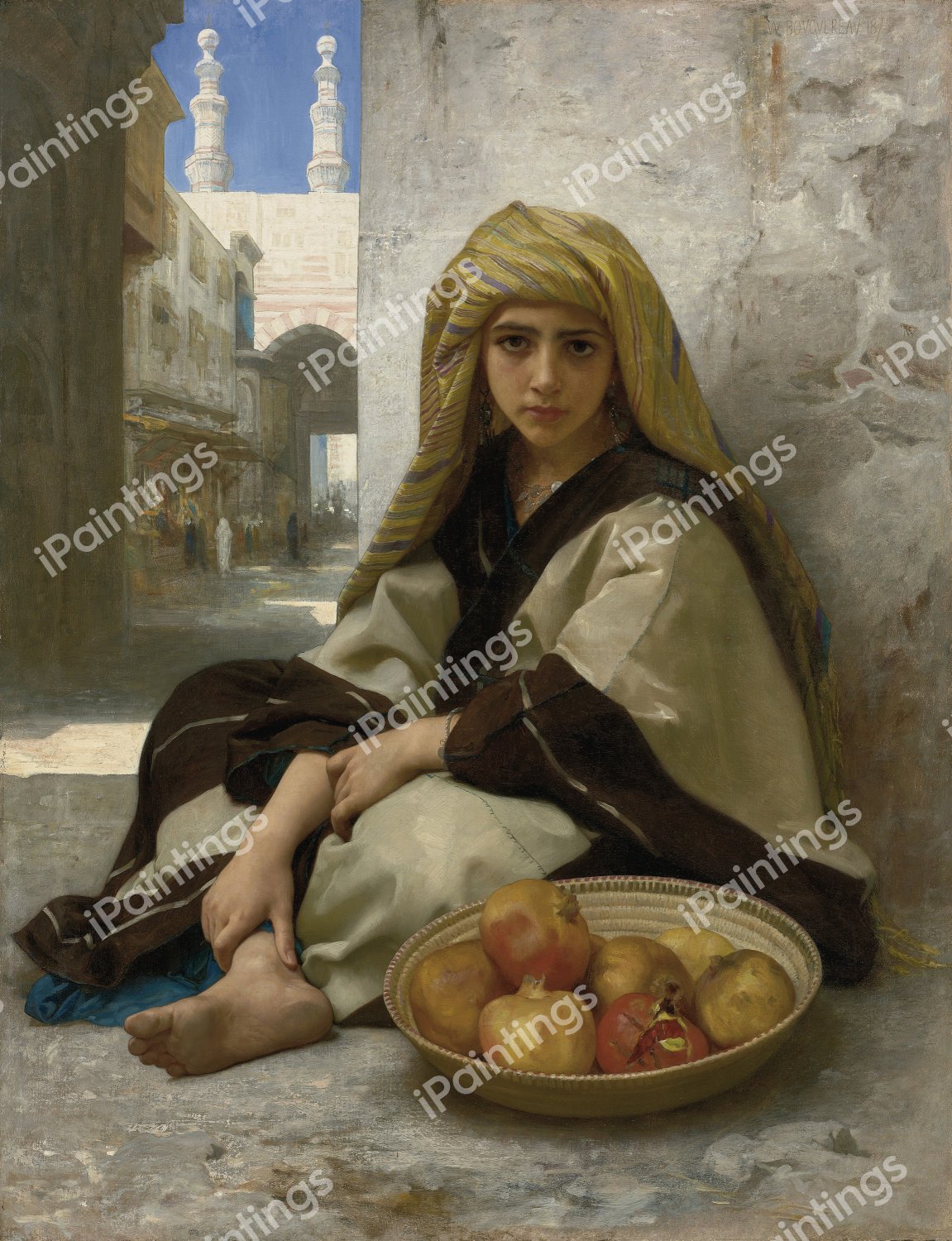 The Pomegranate Seller. The painting by William-Adolphe Bouguereau