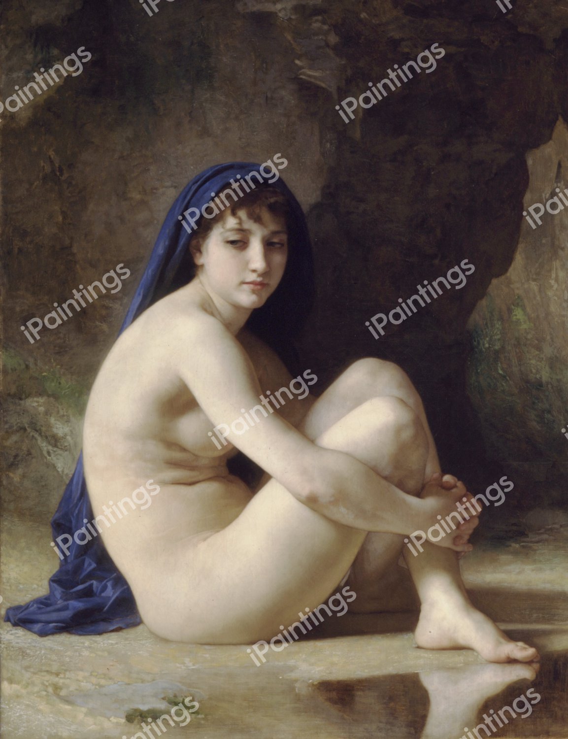 The Seated Nude. The painting by William-Adolphe Bouguereau