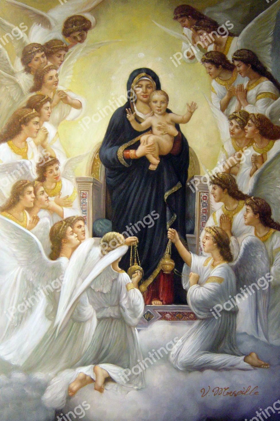 The Virgin With Angels. The painting by William-Adolphe Bouguereau