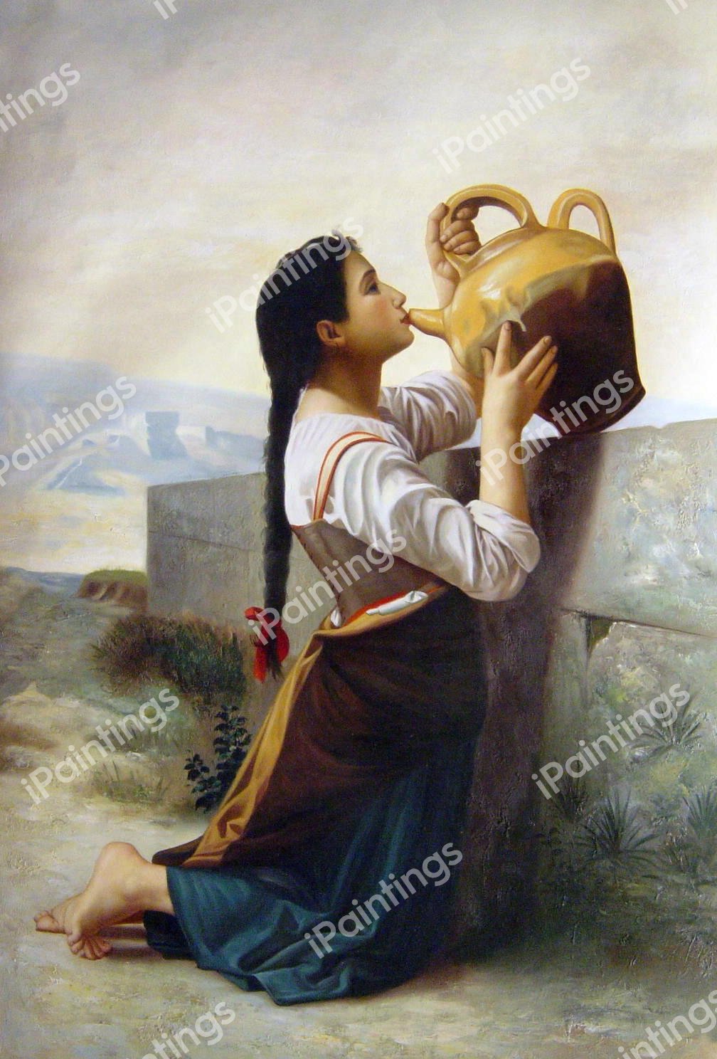 Thirst. The painting by William-Adolphe Bouguereau