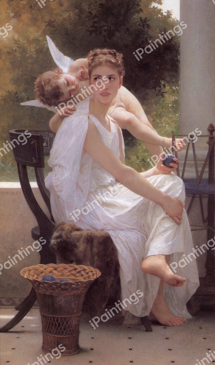 Work Interrupted. The painting by William-Adolphe Bouguereau