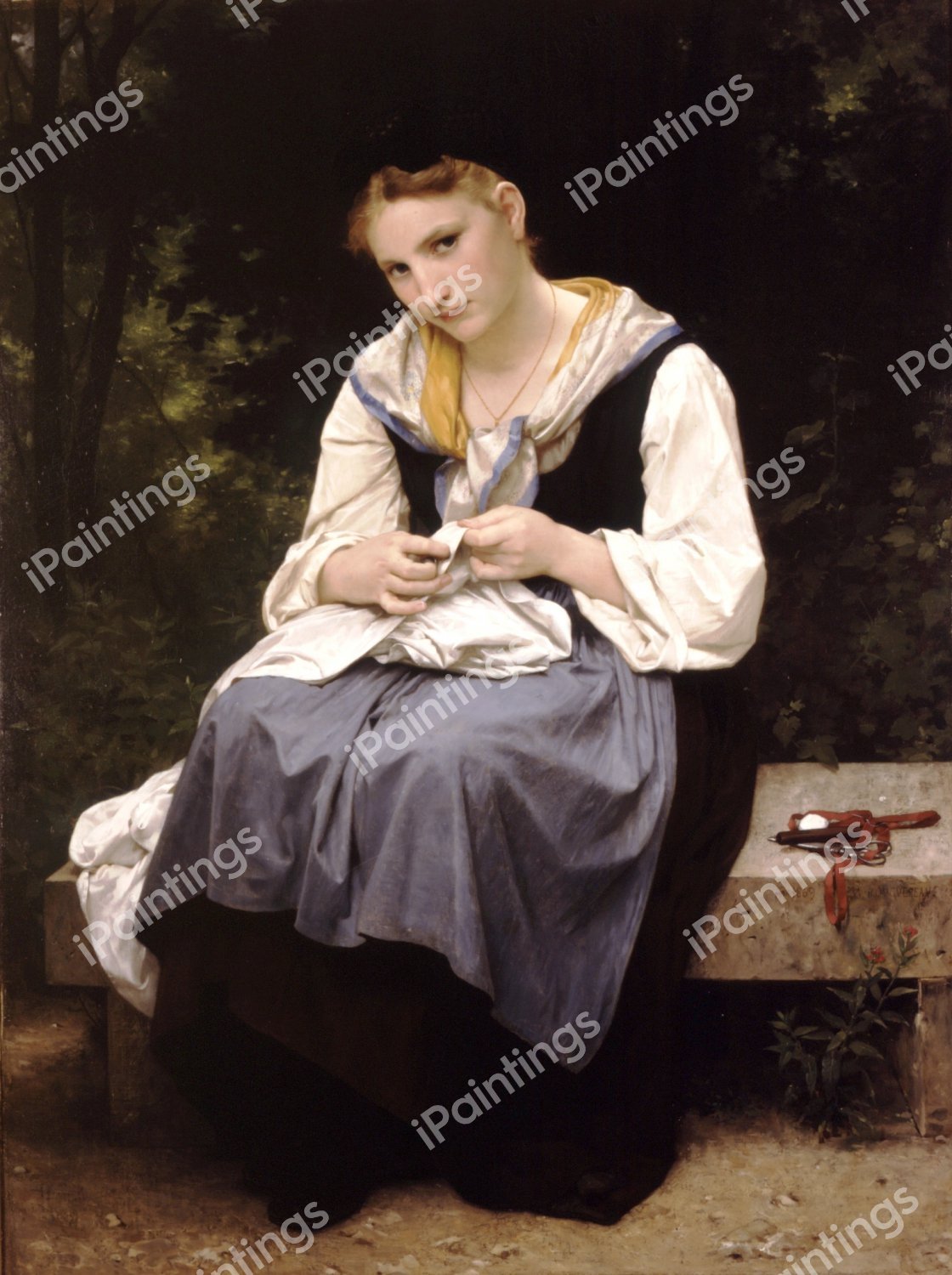 Young Worker. The painting by William-Adolphe Bouguereau