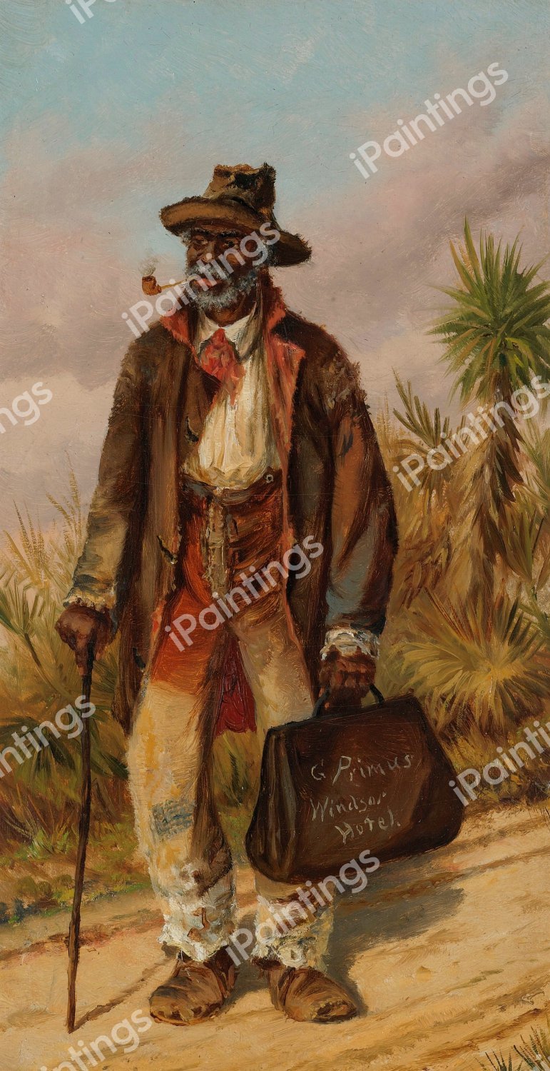 Man Walking. The painting by William Aiken Walker