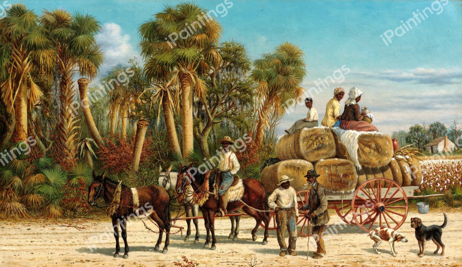 The Cotton Wagon. The painting by William Aiken Walker