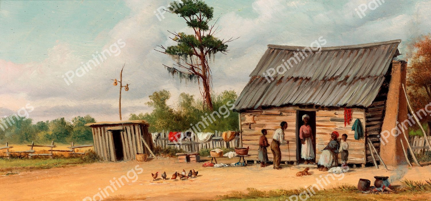 The Old Cabin. The painting by William Aiken Walker