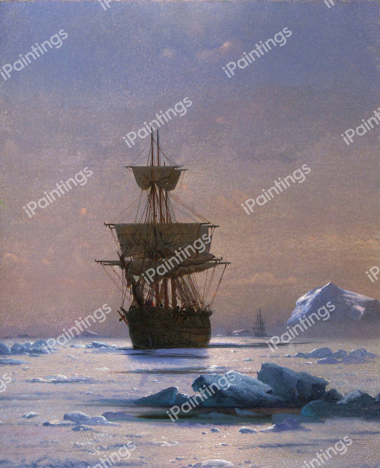 In the Arctic. The painting by William Bradford