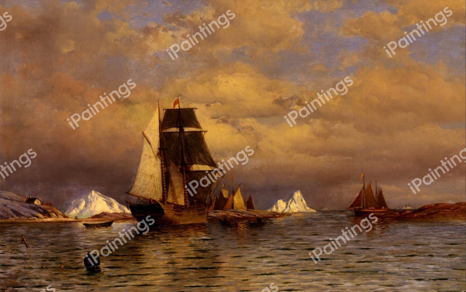 Looking Out of Battle Harbor. The painting by William Bradford
