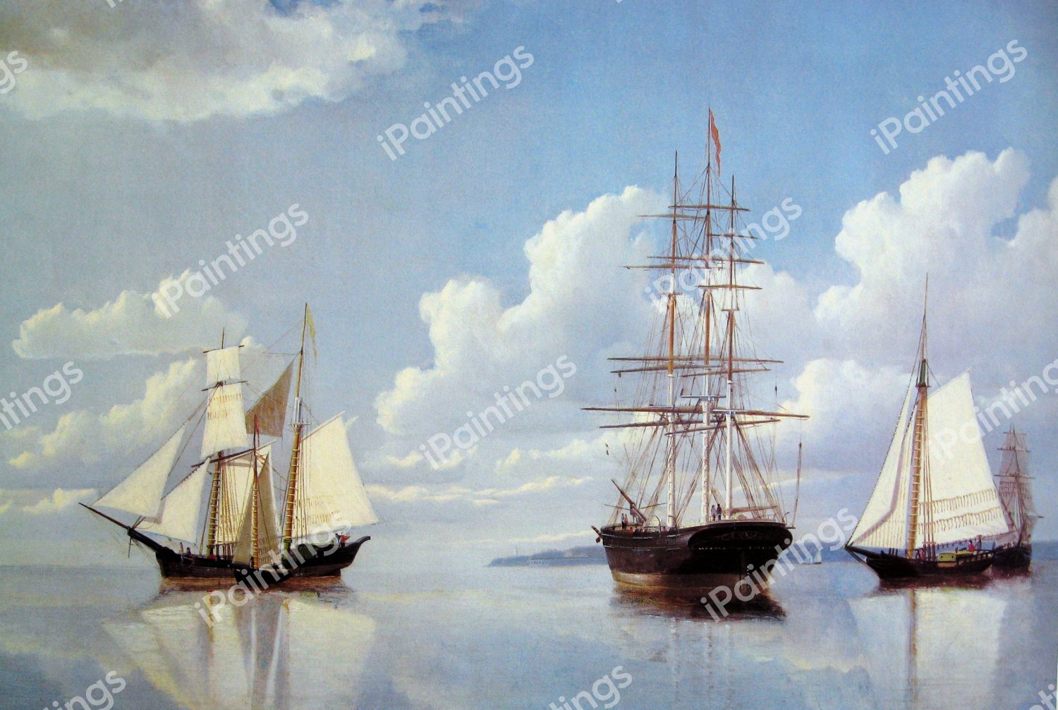 A Marine View (New Bedford Harbor). The painting by William Bradford