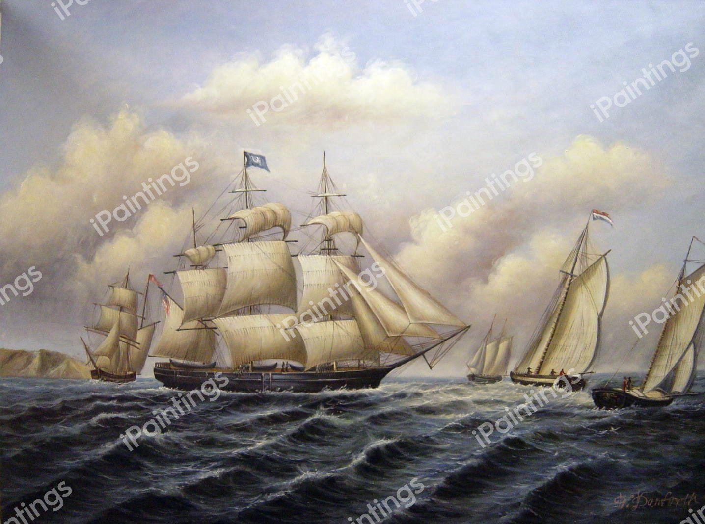 The Whaleship &#39Speedwell&#39 of Fairhaven. The painting by William Bradford