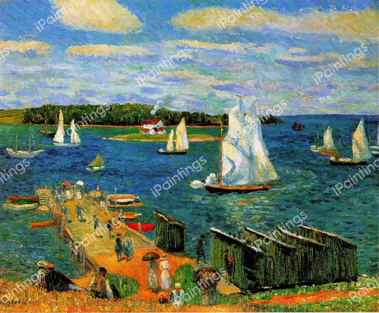 At Mahone Bay. The painting by William Glackens
