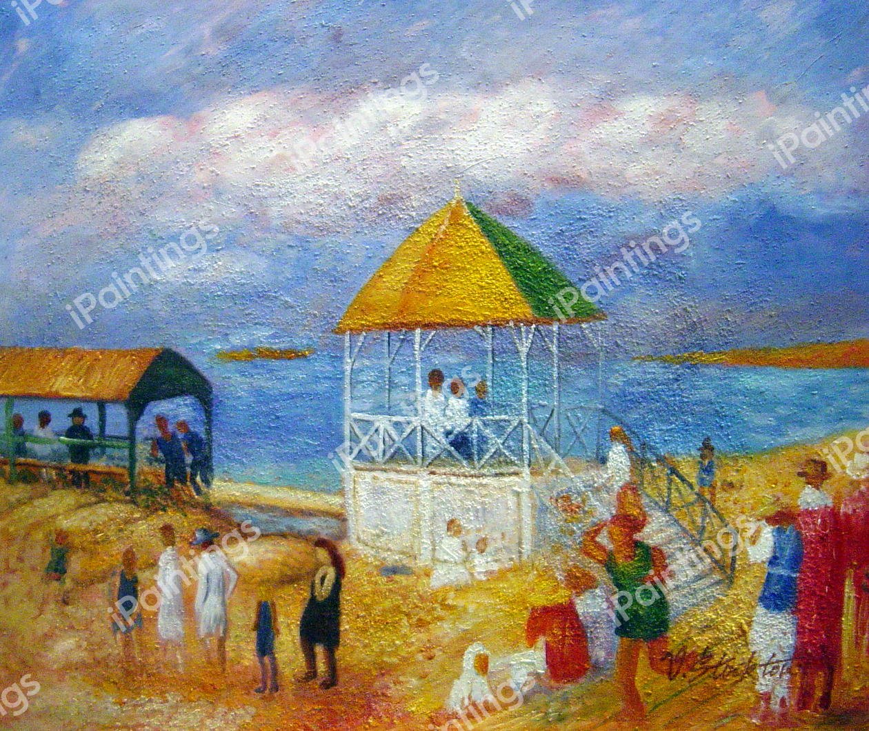 The Bandstand. The painting by William Glackens