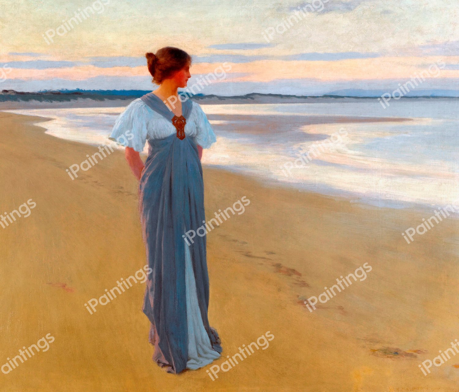 On the Sands, 1900. The painting by William Henry Margetson