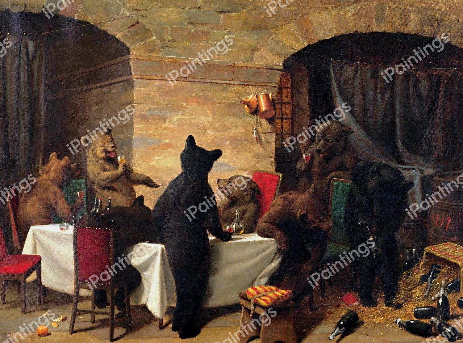 Bear Carousal. The painting by William Holbrook Beard
