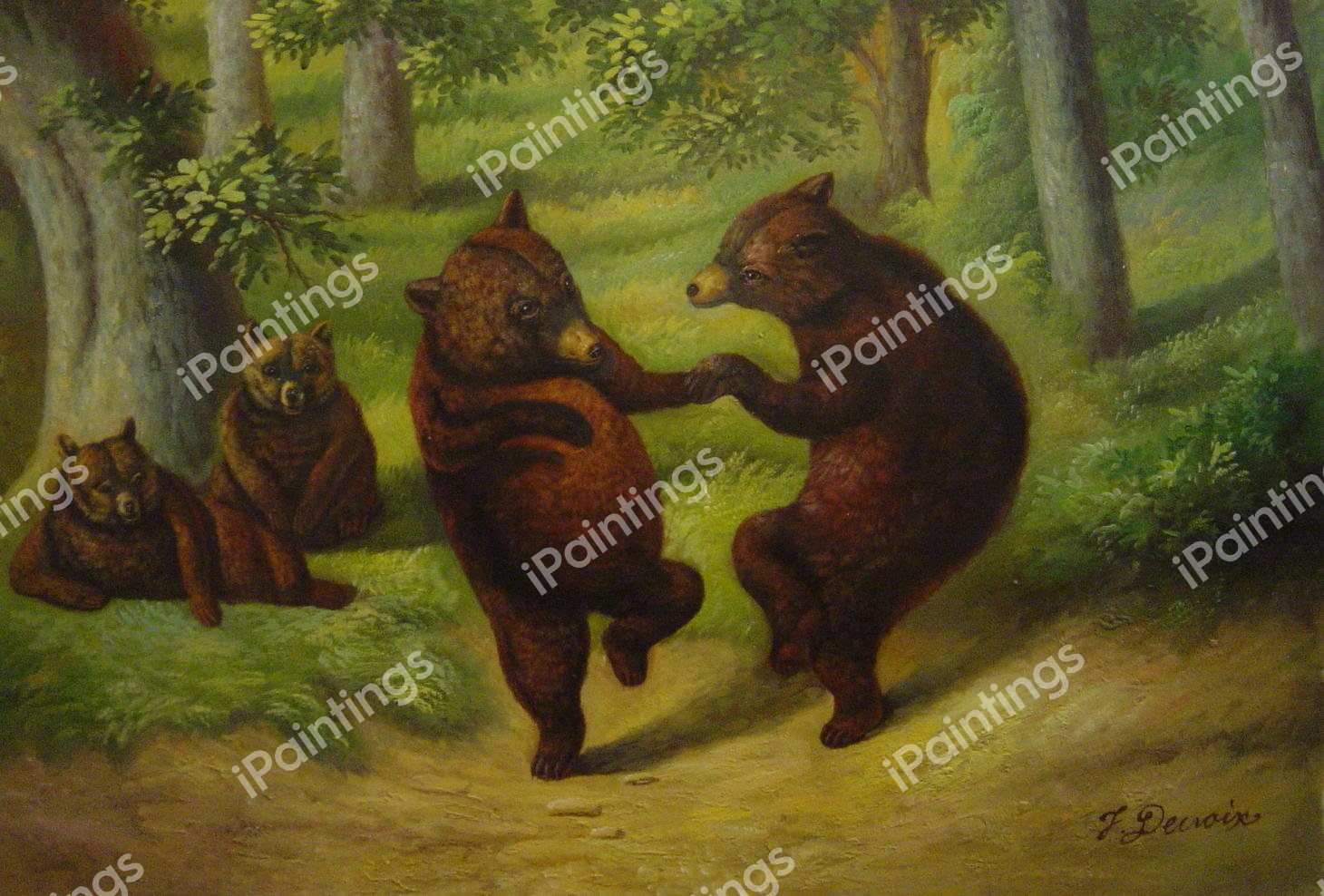 The Bear Dance   by William Holbrook Beard  Paper Print Repro 