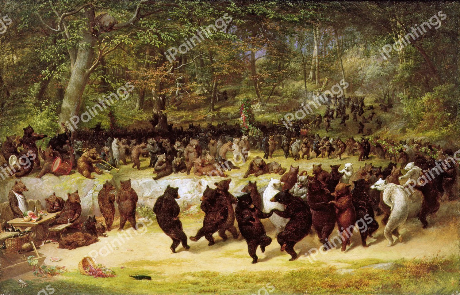 The Bear Dance. The painting by William Holbrook Beard