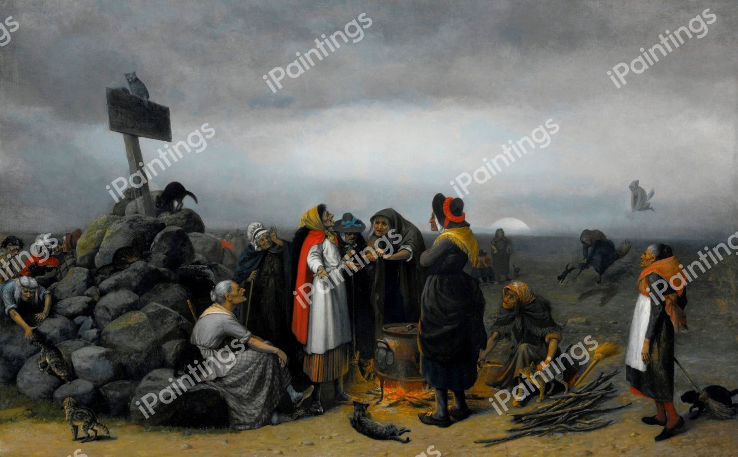 The Witches Convention. The painting by William Holbrook Beard