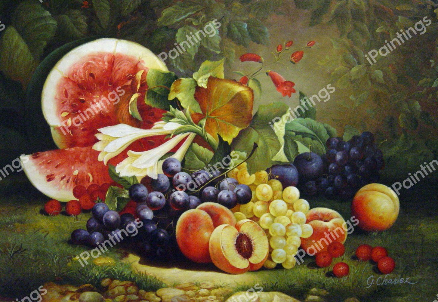 The Bounties Of Nature. The painting by William Mason Brown