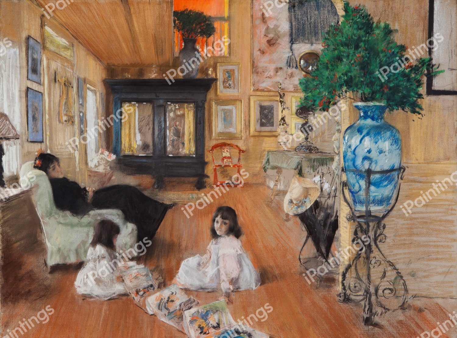 A Hall at Shinnecock. The painting by William Merritt Chase