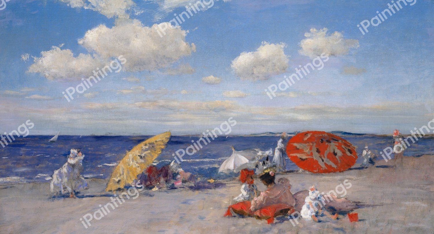 At the Seaside. The painting by William Merritt Chase