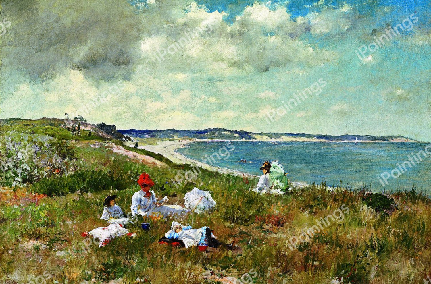 Enjoying the Idle Hours. The painting by William Merritt Chase