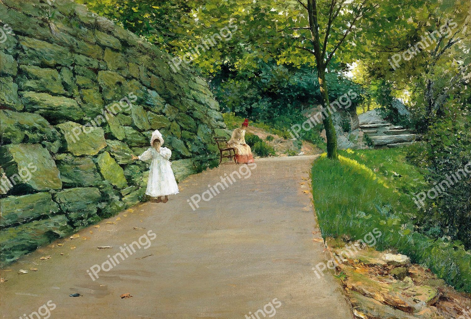 In the Park. The painting by William Merritt Chase