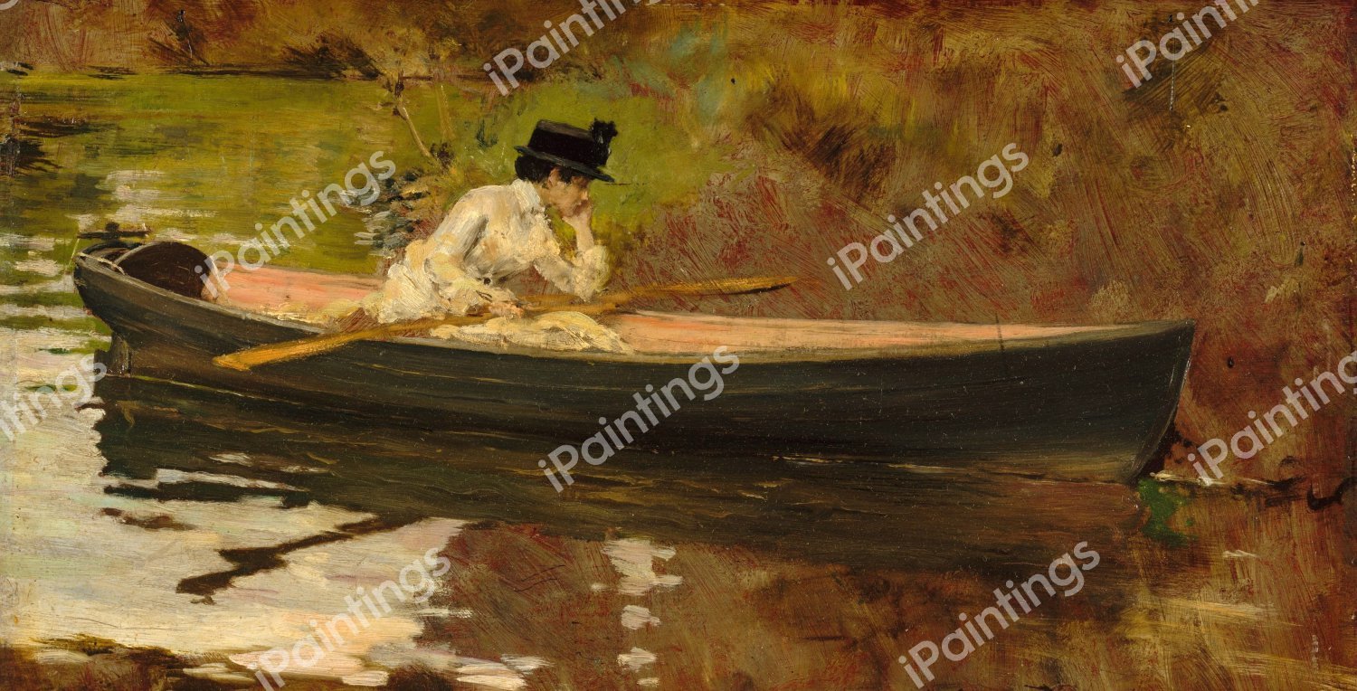 Mrs. Chase in Prospect Park. The painting by William Merritt Chase