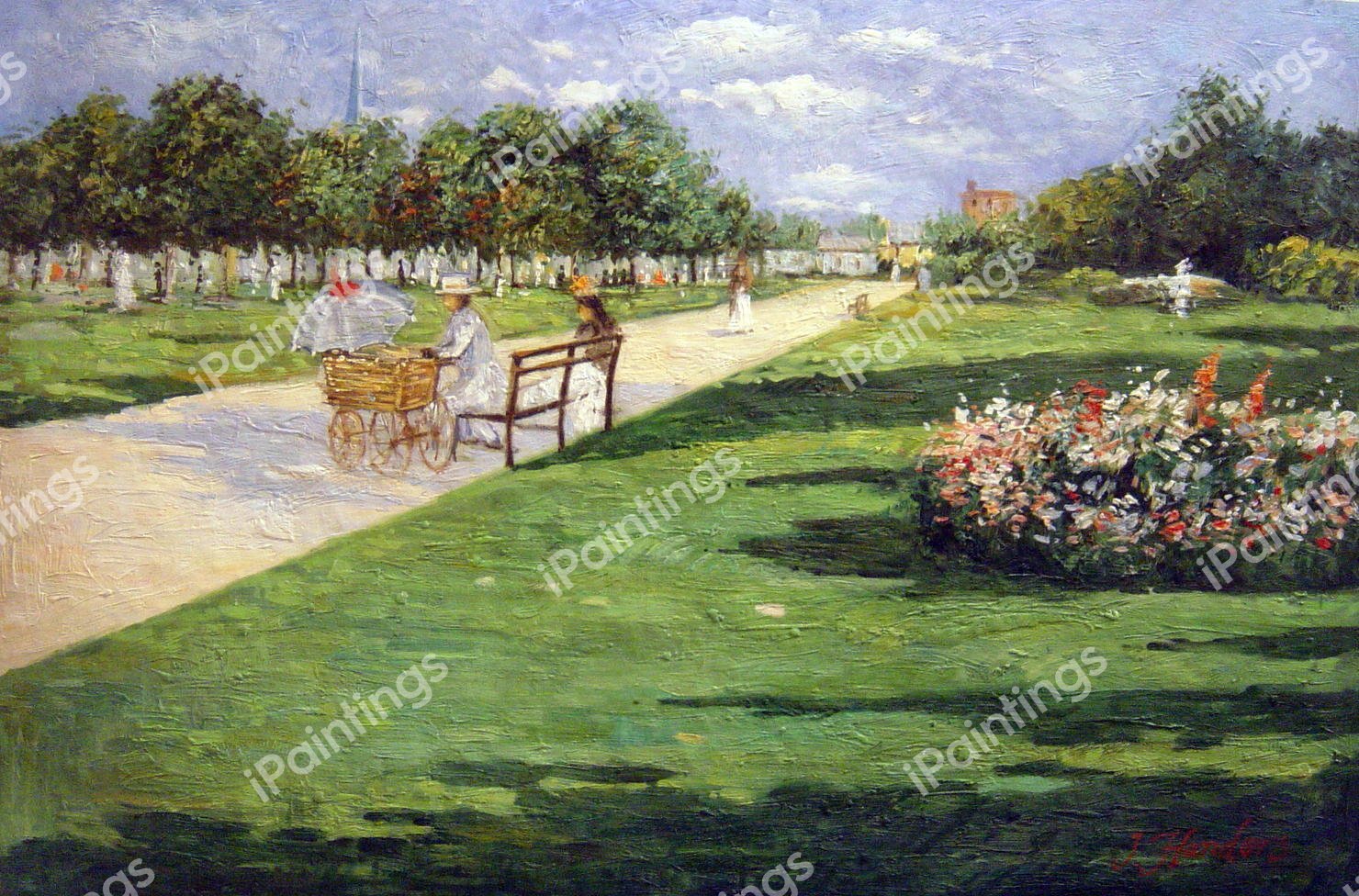 Prospect Park, Brooklyn. The painting by William Merritt Chase