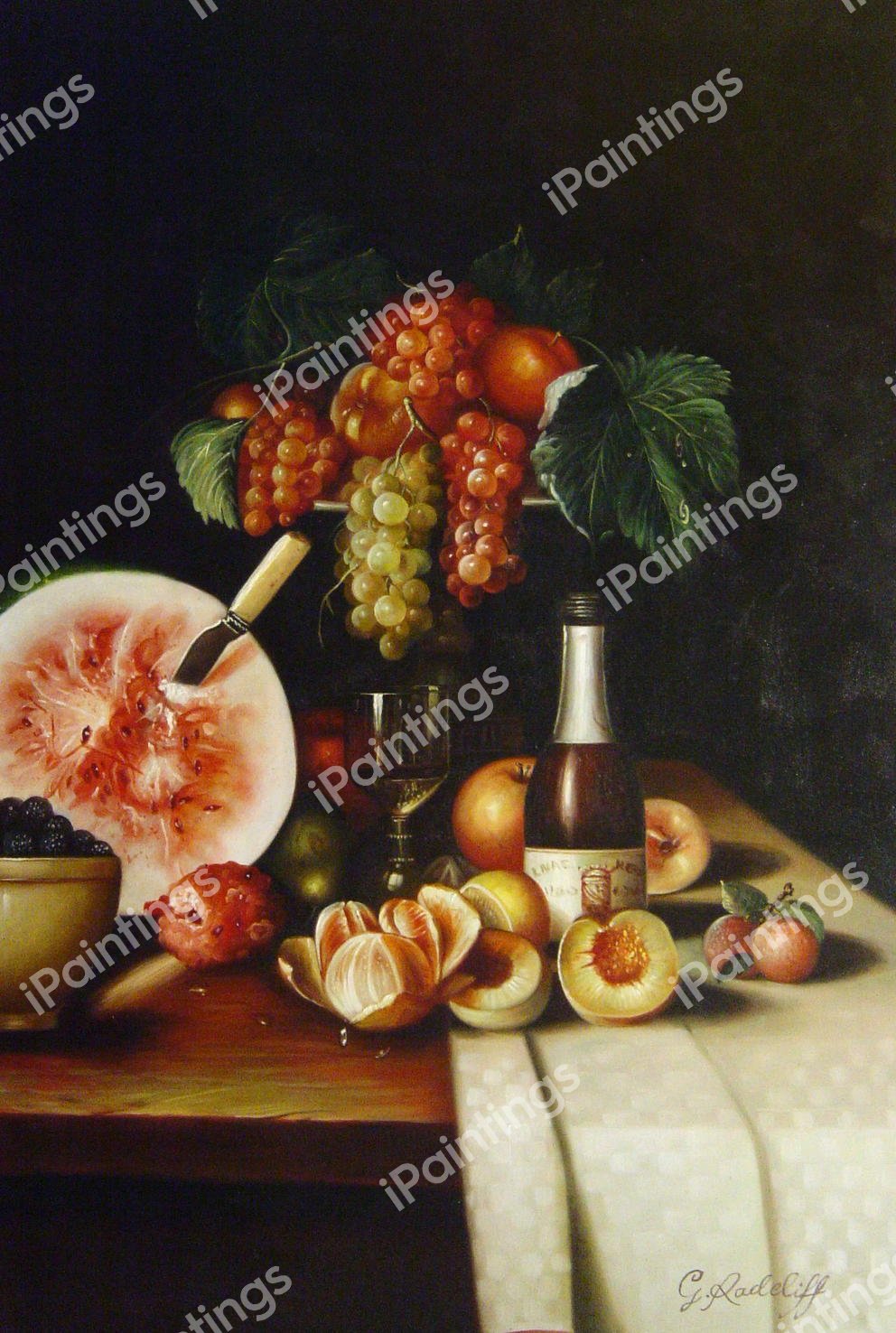 Still Life With Watermelon. The painting by William Merritt Chase