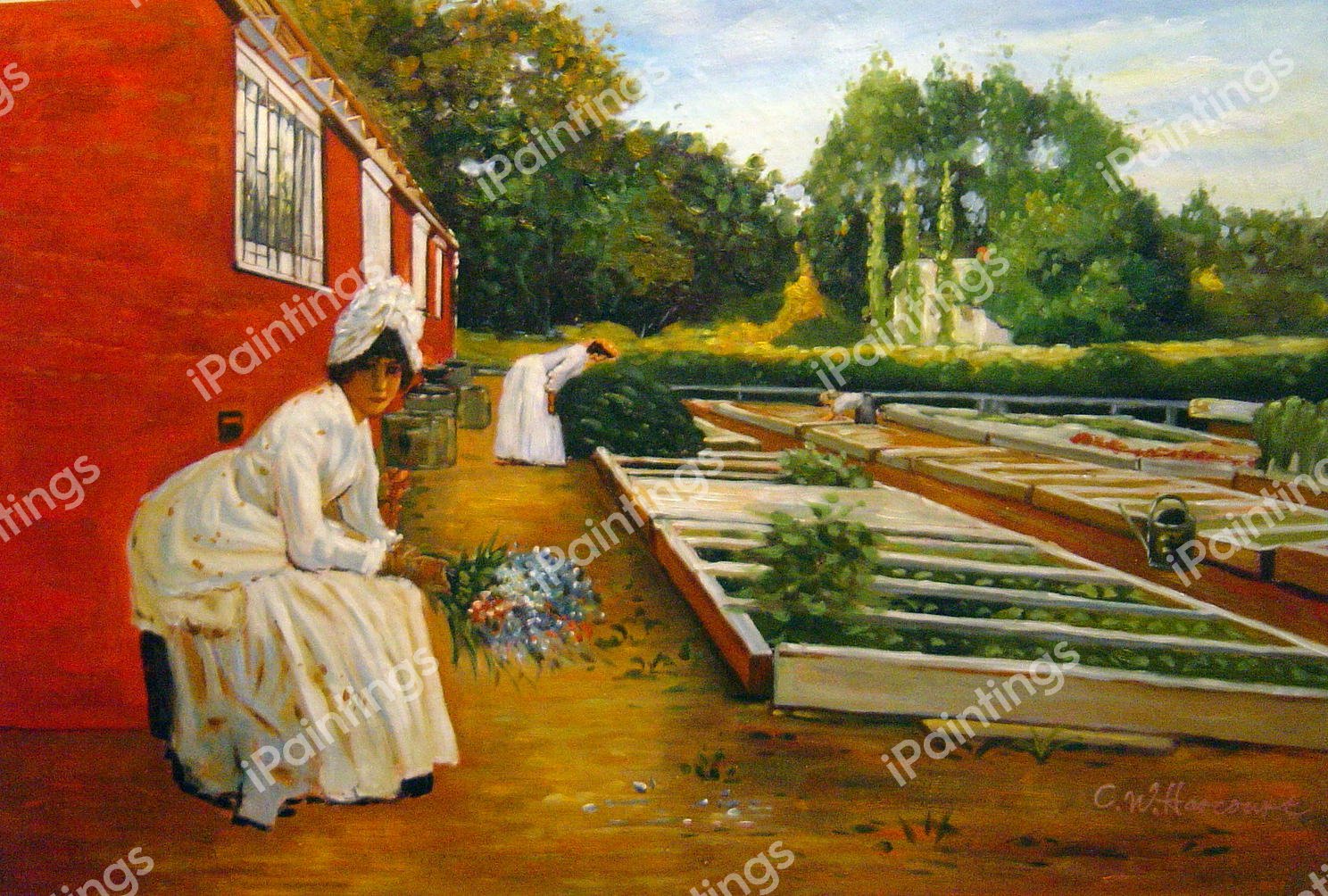 The Nursery. The painting by William Merritt Chase