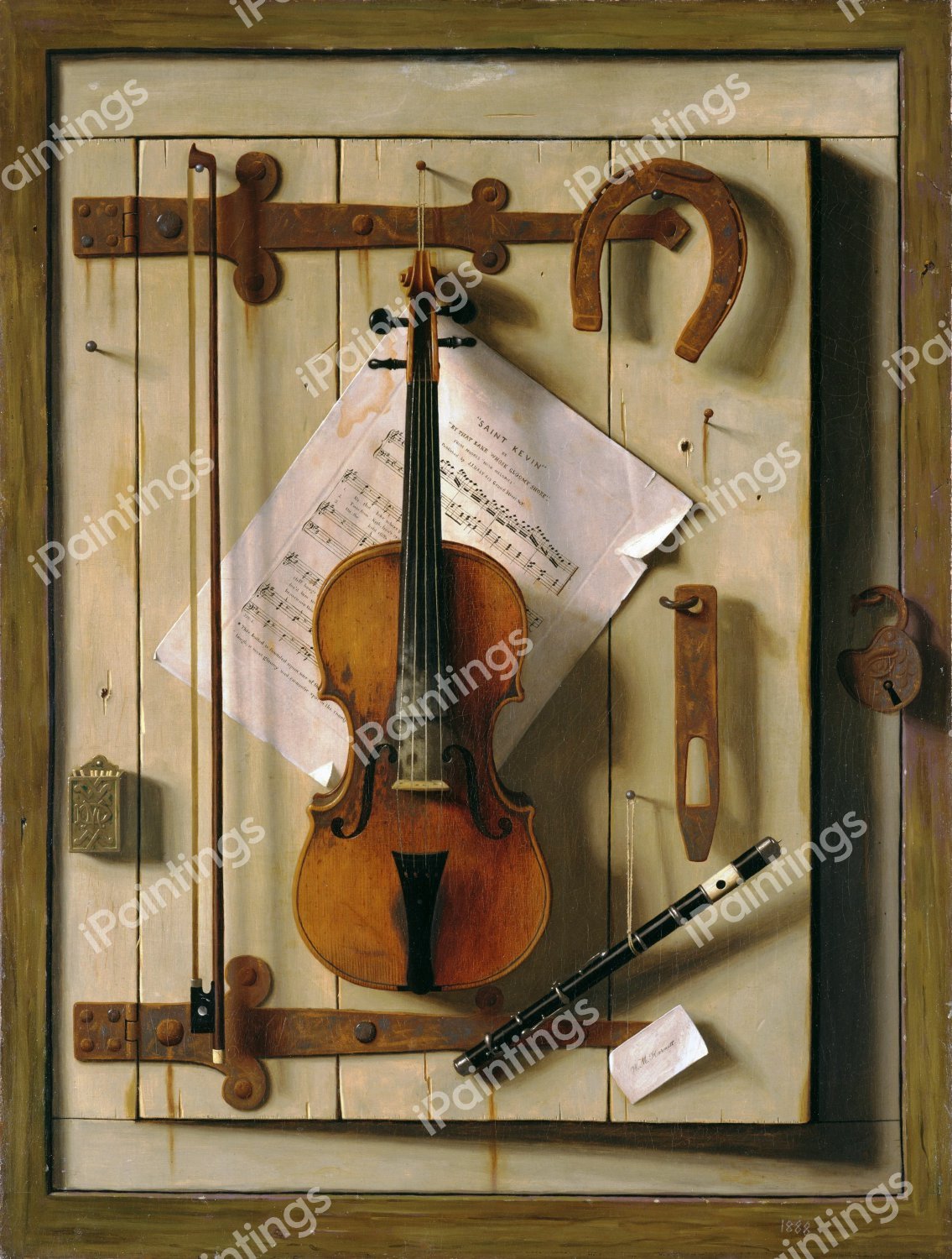 Still Life with Violin and Music. The painting by William Michael Harnett