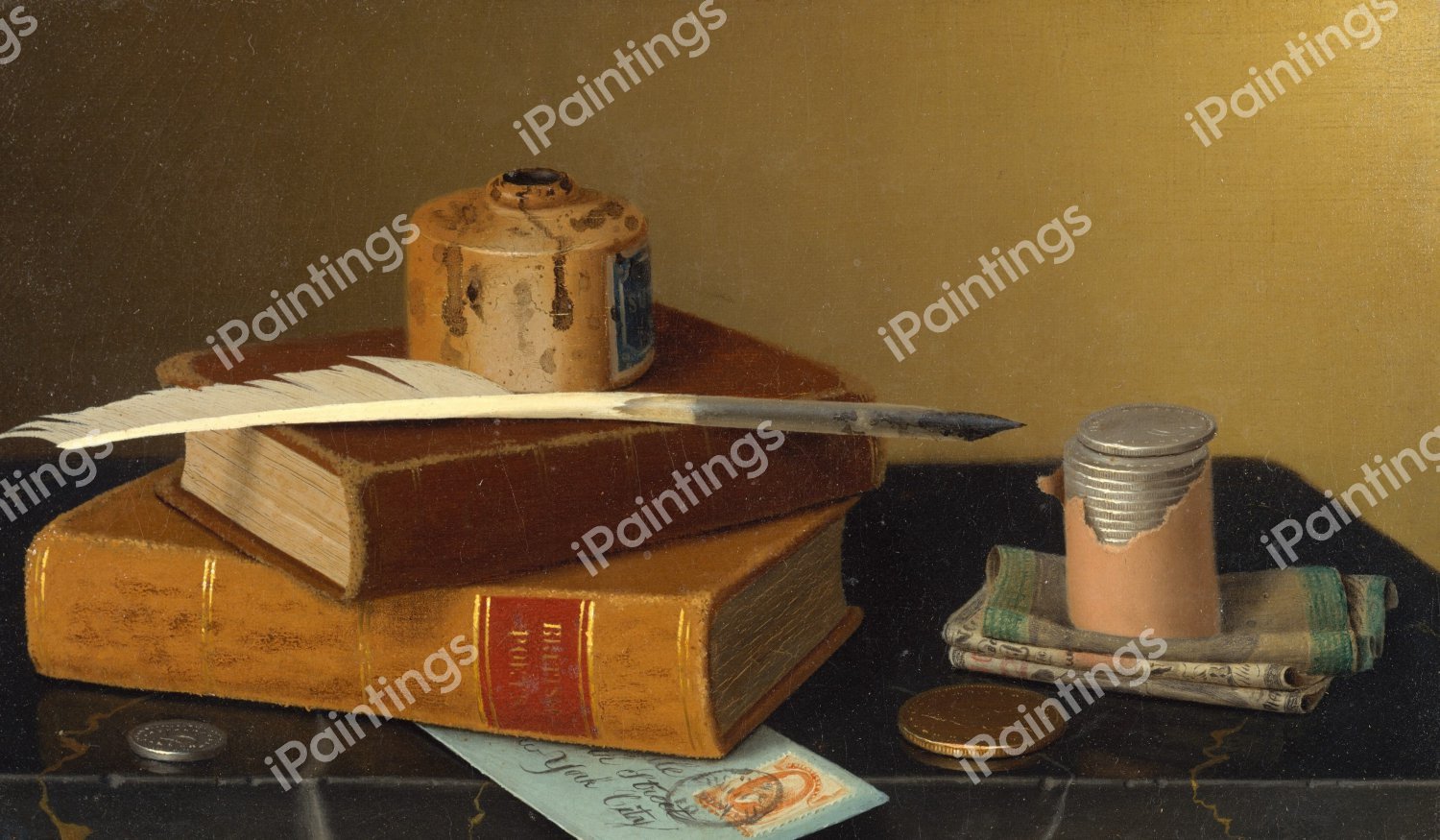 The Banker's Table. The painting by William Michael Harnett