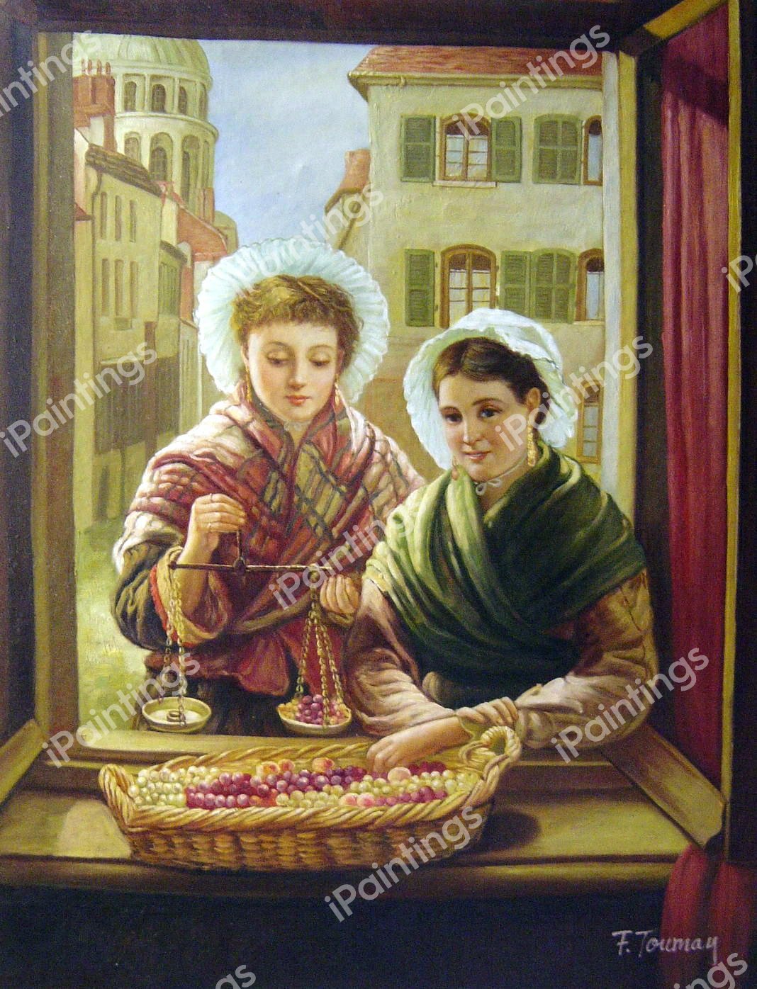 At My Window, Boulogne. The painting by William Powell Frith