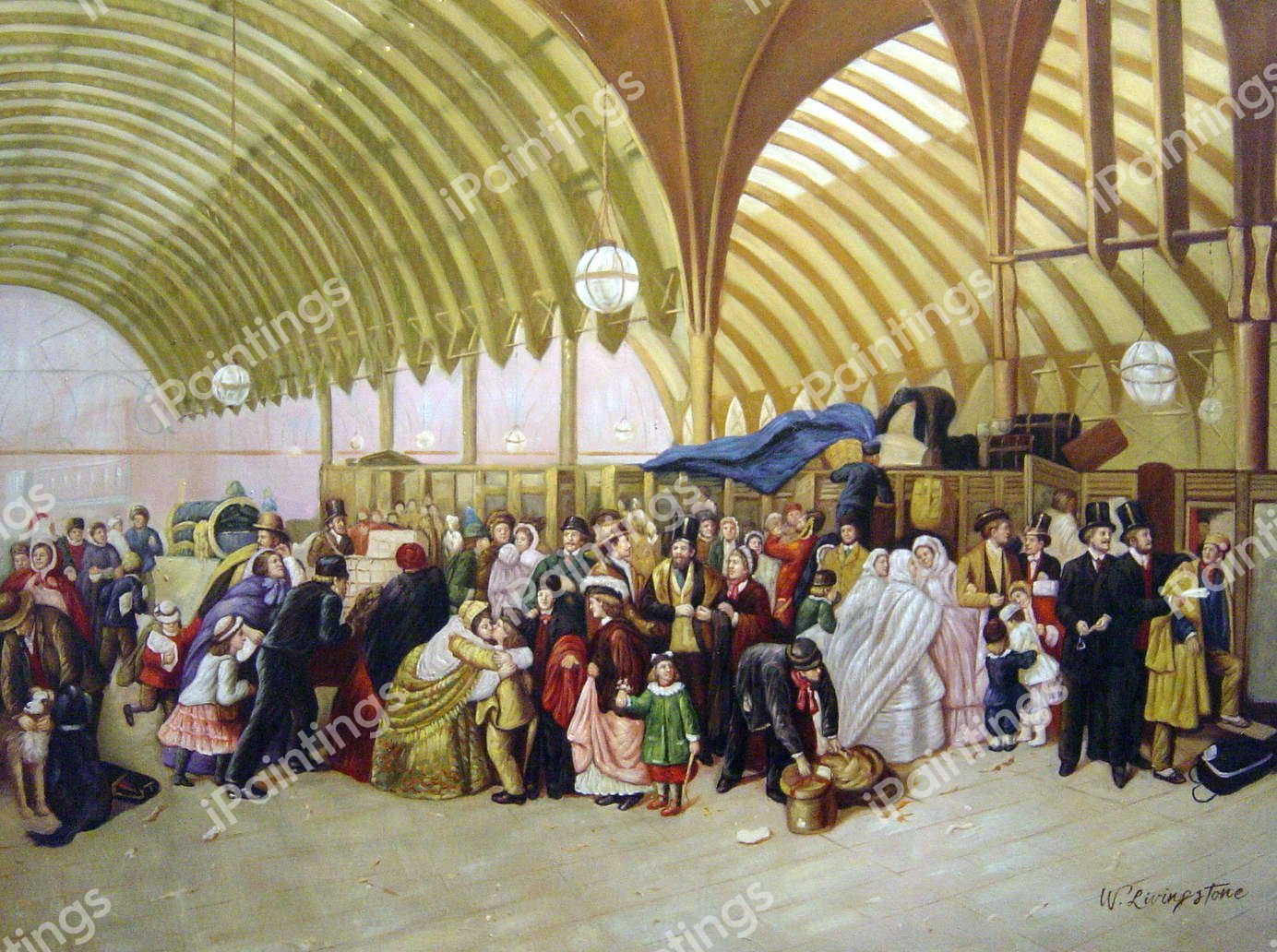 The Railway Station. The painting by William Powell Frith