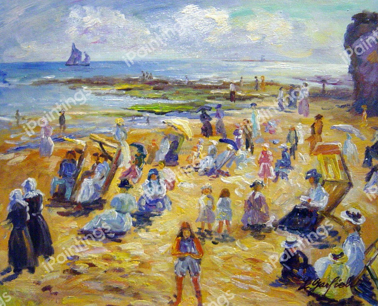 Beach Scene. The painting by William Samuel Horton