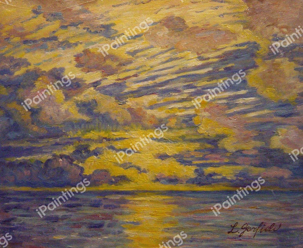 Setting Sun. The painting by William Samuel Horton