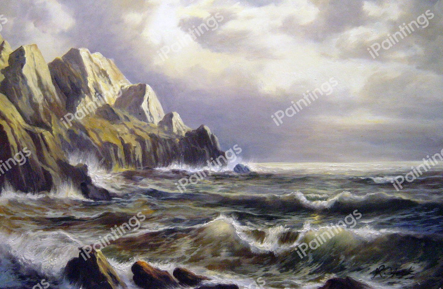 At Moye Point, Guernsey, Channel Islands. The painting by William Trost Richards