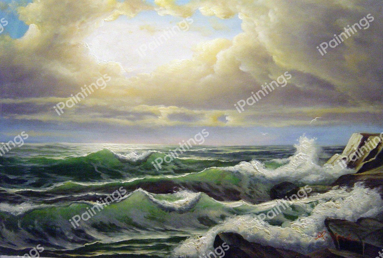 Breaking Waves II. The painting by William Trost Richards