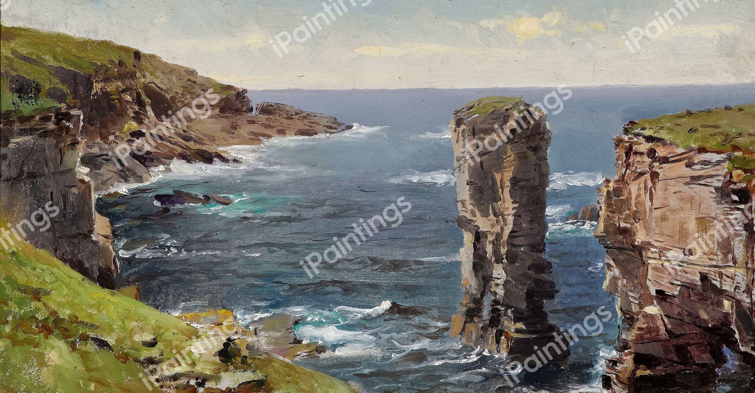 British Coastal View. The painting by William Trost Richards