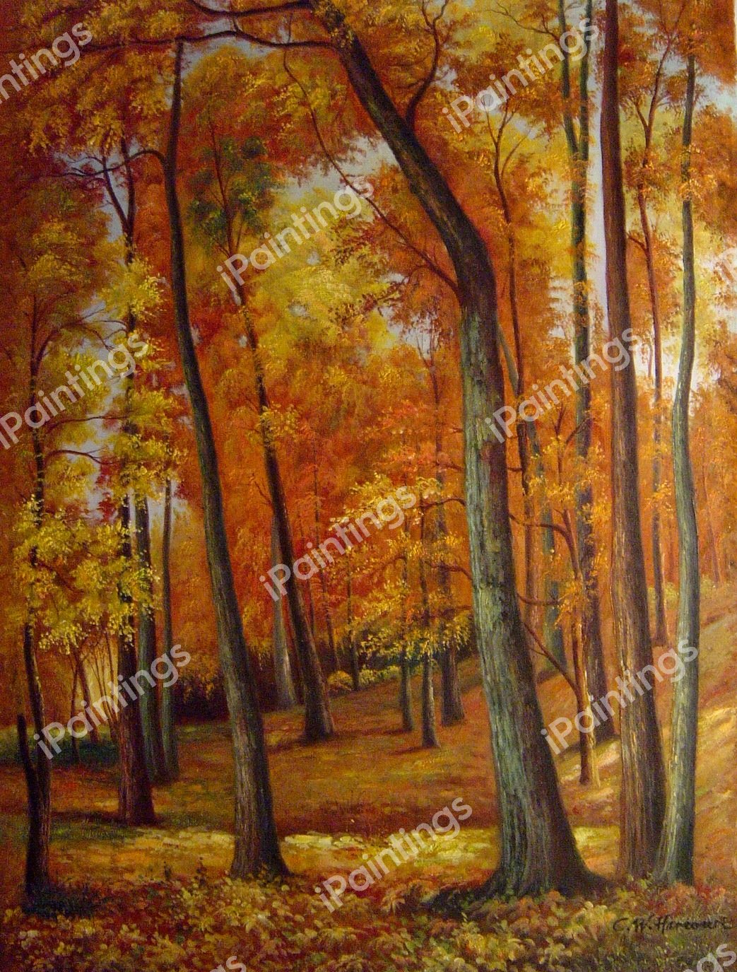 Forest Interior. The painting by William Trost Richards