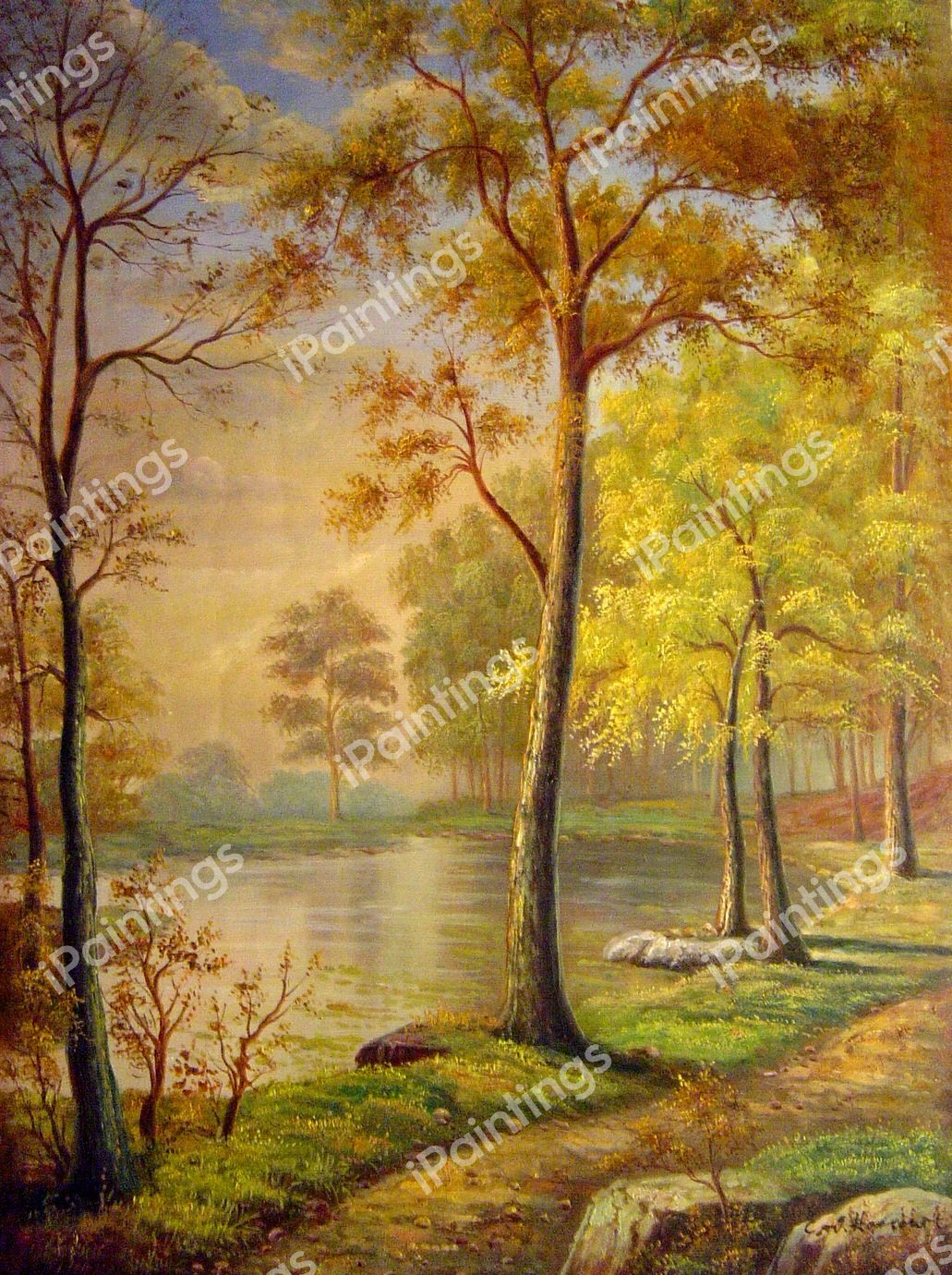 Indian Summer II. The painting by William Trost Richards