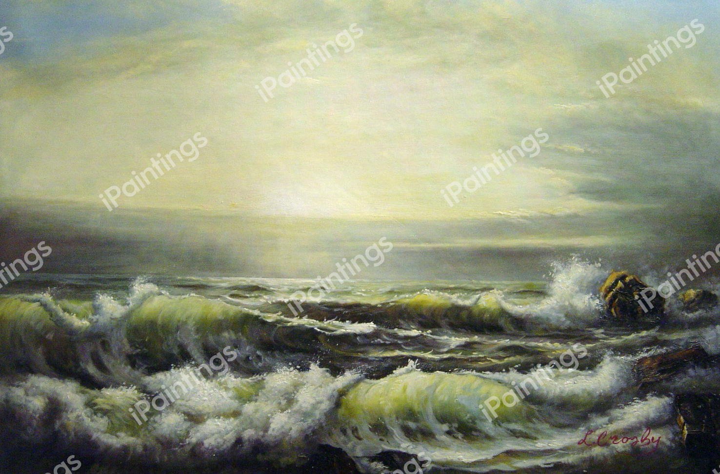 Off Conanicut, Newport. The painting by William Trost Richards