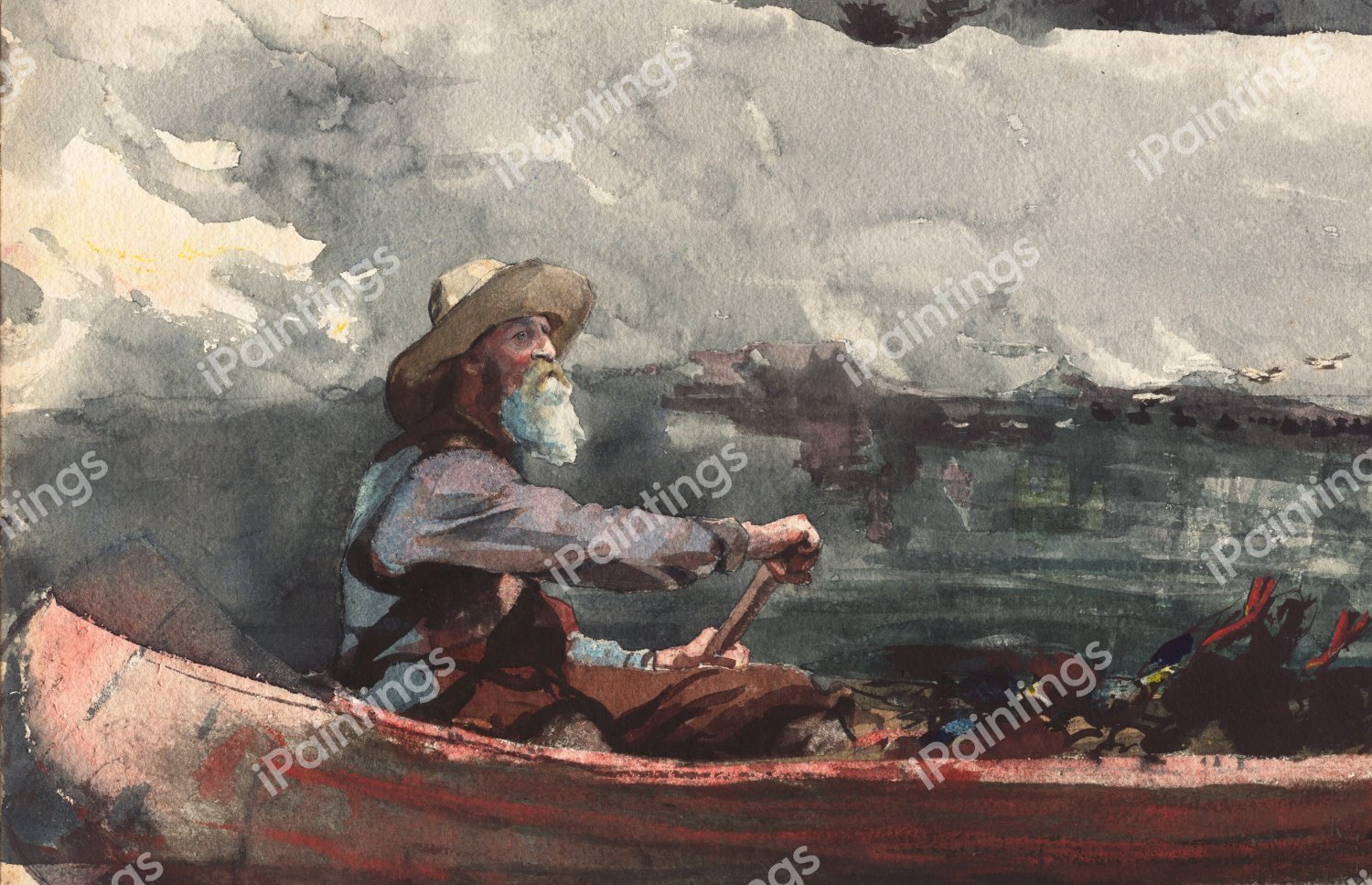Adirondacks Guide. The painting by Winslow Homer